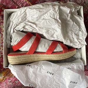 Able Suede Espadrille Sandals with platform